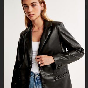 Abercrombie vegan leather blazer